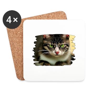 Cracy cat 6 - Untersetzer (4er-Set) - Weiß - Vorne
