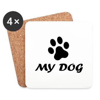 Hund Chien - Dessous de verre (lot de 4) - blanc - Devant