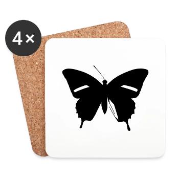 Butterfly Nature Butterflies Vector 9 - Coasters (set of 4) - white - Front