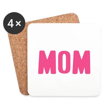 Stay At Home MOM Retro Working MOM T-Shirt - Coasters (set of 4) - white - Front