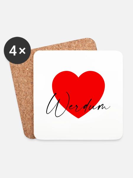 i Love Werdum - Untersetzer (4er-Set) - Weiß