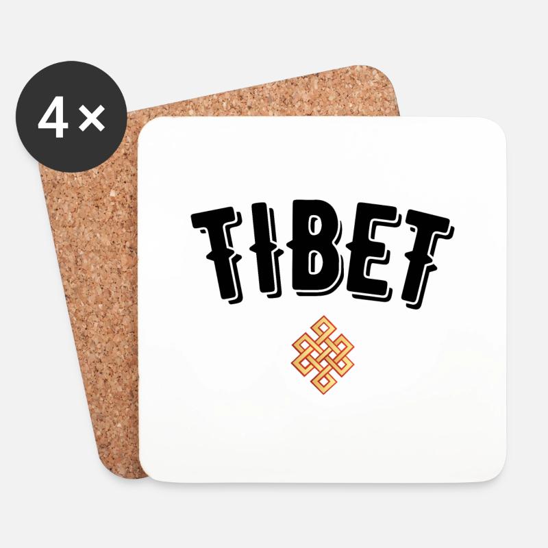 Tibet - Untersetzer (4er-Set) - Weiß