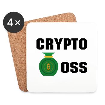 Bitcoin Trading Crypto Stocks - Dessous de verre (lot de 4) - blanc - Devant
