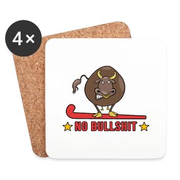 Hockey Field Hockey Player "the hockeybull" - Coasters (set of 4) - white - Front