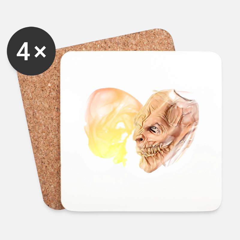 Krampus Percht Teufel 2320 - Untersetzer (4er-Set) - Weiß