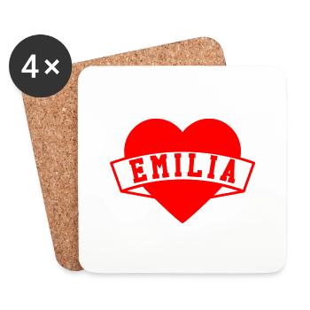 Emilia Hearts - Coasters (set of 4) - white - Front