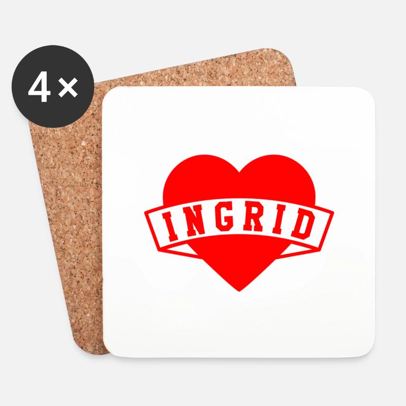 Ingrid Herzen - Untersetzer (4er-Set) - Weiß