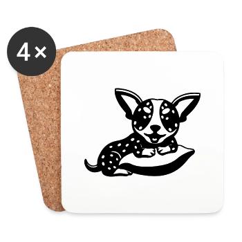 DOG CAT PET - Coasters (set of 4) - white - Front
