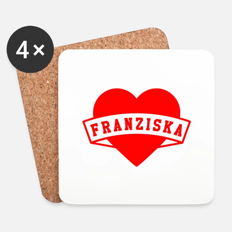 Franziska Herzen - Untersetzer (4er-Set) - Weiß