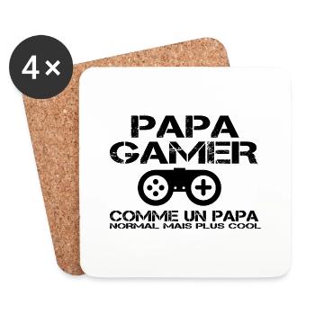 Papa gamer Comme Un Papa Normal - Dessous de verre (lot de 4) - blanc - Devant