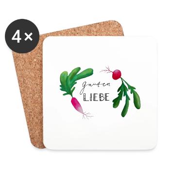 Garten Liebe - Untersetzer (4er-Set) - Weiß - Vorne