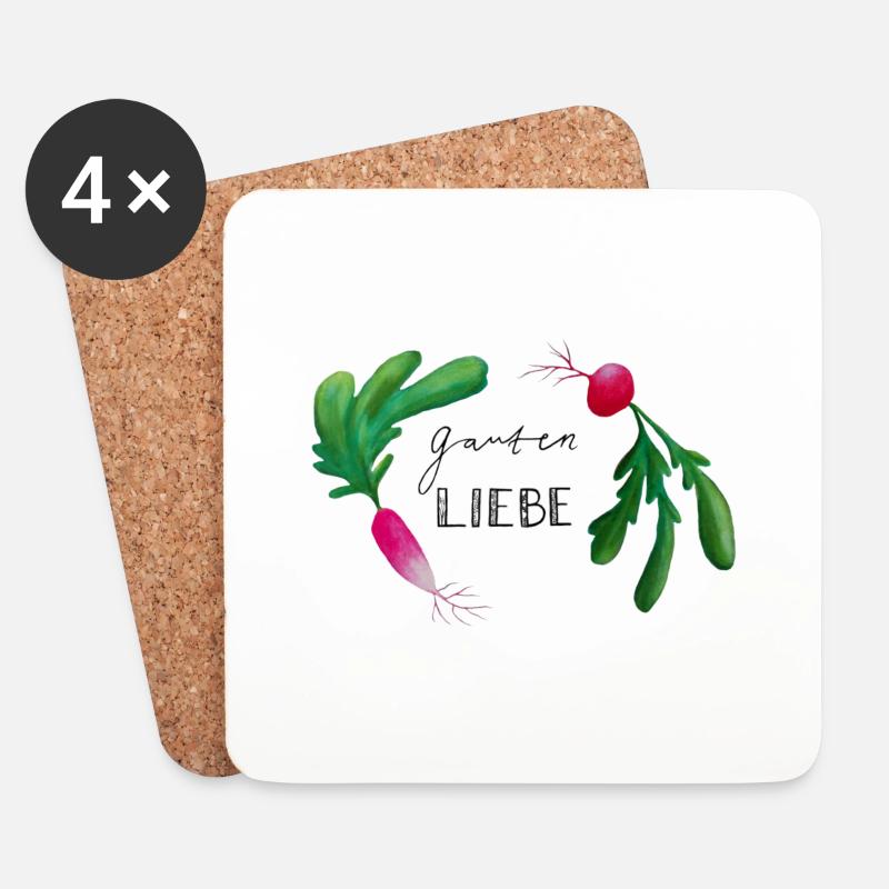 Garten Liebe - Untersetzer (4er-Set) - Weiß