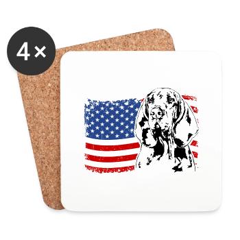 Bracco Italiano America Flag Dogs Wilsigns - Dessous de verre (lot de 4) - blanc - Devant