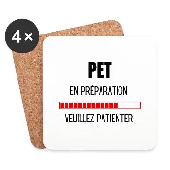 Pet en préparation veuillez patienter - Dessous de verre (lot de 4) - blanc - Devant