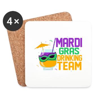 Mardi Gras Drinking Team Party BeadsParade - Dessous de verre (lot de 4) - blanc - Devant