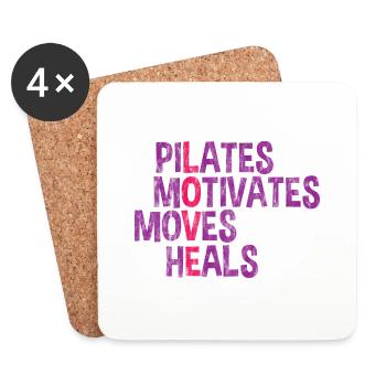 Le Pilates motive les mouvements guérit 3 - Dessous de verre (lot de 4) - blanc - Devant