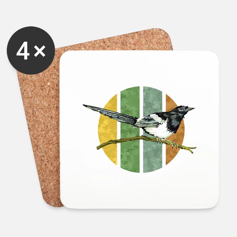 Vogel - Untersetzer (4er-Set) - Weiß