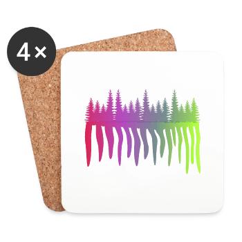 Forest flows - Coasters (set of 4) - white - Front