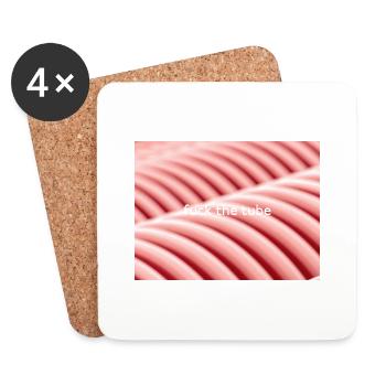 fuck the tube 2 1 copy - Coasters (set of 4) - white - Front