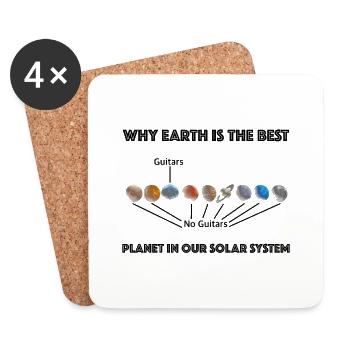 Why Earth is the best planet | Guitar - Coasters (set of 4) - white - Front
