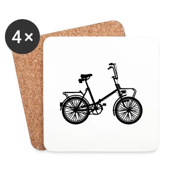 Folding bicycle - Coasters (set of 4) - white - Front