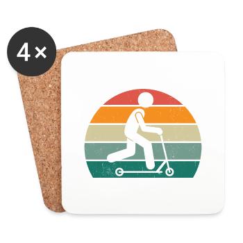 RetroScooter - Untersetzer (4er-Set) - Weiß - Vorne