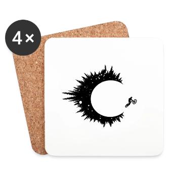 MTB Lifestyle - Jumping Moon - Coasters (set of 4) - white - Front