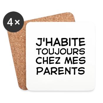 Humour bébé enfants 1 - Dessous de verre (lot de 4) - blanc - Devant