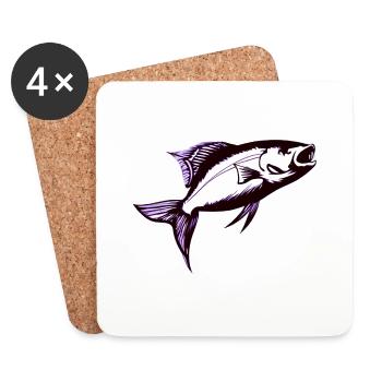 Angeln Fischen Angelhaken Angelsport Angler - Untersetzer (4er-Set) - Weiß - Vorne