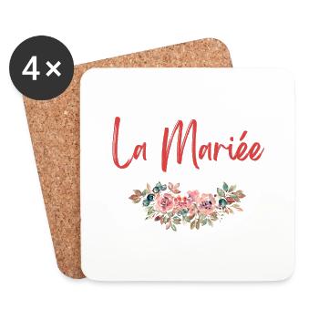 evjf humour team bride de la mariée - Dessous de verre (lot de 4) - blanc - Devant