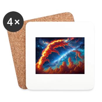 Blue Red Sky - Coasters (set of 4) - white - Front