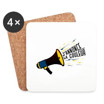 porte voix annonce couleur elcair humour 304 B - Dessous de verre (lot de 4) - blanc - Devant