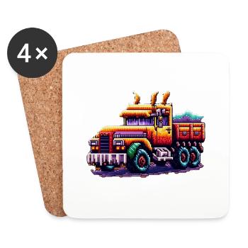 Pixel Truck No. 2 - Coasters (set of 4) - white - Front