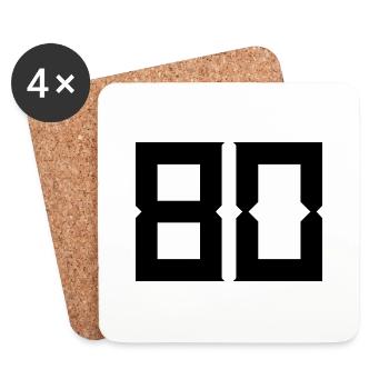 80. 80 YEARS. 80TH ANNIVERSARY. BIRTHDAY 80 YEARS. - Coasters (set of 4) - white - Front