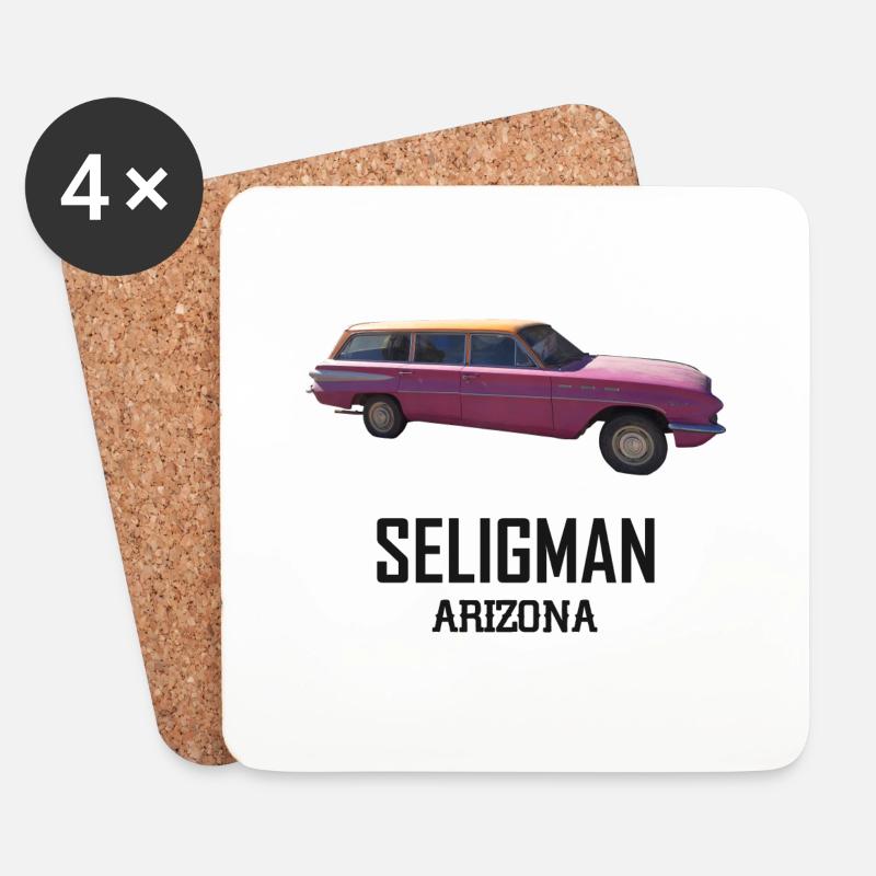 Oldtimer, Seligman, Arizona, Straße 66 USA - Untersetzer (4er-Set) - Weiß