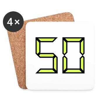 50. 50 YEARS. 50th ANNIVERSARY. BIRTHDAY 50 YEARS. - Coasters (set of 4) - white - Front