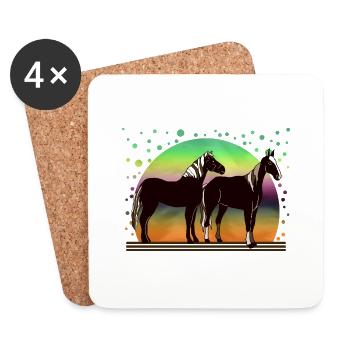 Horses - Coasters (set of 4) - white - Front