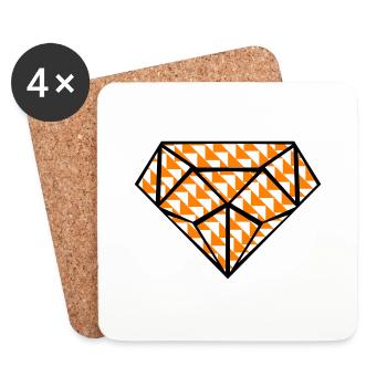 Diamond Design Art 2 - Dessous de verre (lot de 4) - blanc - Devant