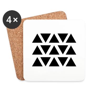 Forme géométrique triangle - Dessous de verre (lot de 4) - blanc - Devant