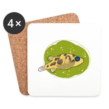 PeaPuffer, kugelfisch - Untersetzer (4er-Set) - Weiß - Vorne