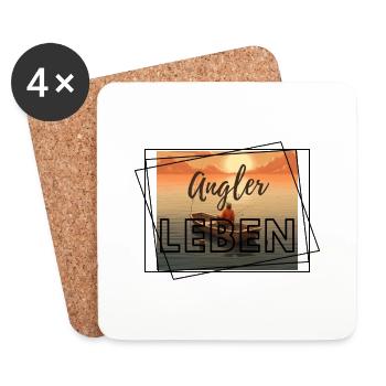 Anglerleben - Untersetzer (4er-Set) - Weiß - Vorne