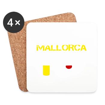 Lustiges PROFESSIONELLER MALLORCA URLAUBER, Saufen - Untersetzer (4er-Set) - Weiß - Vorne