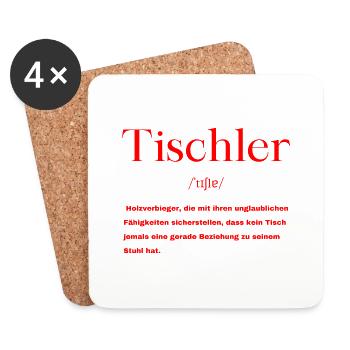 Tischler Definition - Untersetzer (4er-Set) - Weiß - Vorne