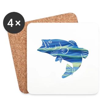 Fishing Fishing Anglers Fishing Fishing Hooks - Coasters (set of 4) - white - Front