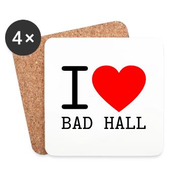 I Love Bad Hall Minimalistisches Herz Souvenir - Untersetzer (4er-Set) - Weiß - Vorne