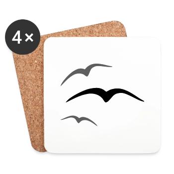 Bird 3 - Coasters (set of 4) - white - Front