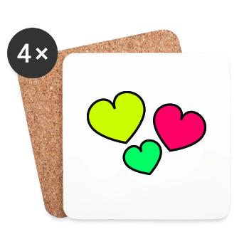 THANK YOU. MISTRESS. MASTER. THANK YOU MISTRESS. HEART - Coasters (set of 4) - white - Front