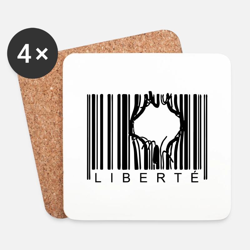 BARCODE-FREIHEIT - Untersetzer (4er-Set) - Weiß