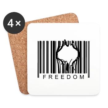 FREEDOM BARCODE - Dessous de verre (lot de 4) - blanc - Devant