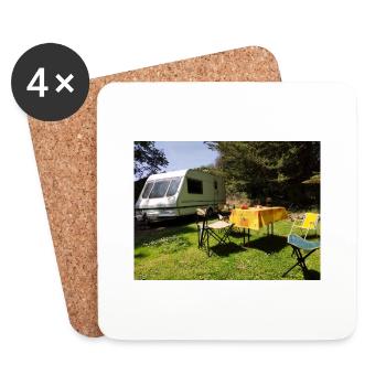 Caravane au soleil - Dessous de verre (lot de 4) - blanc - Devant